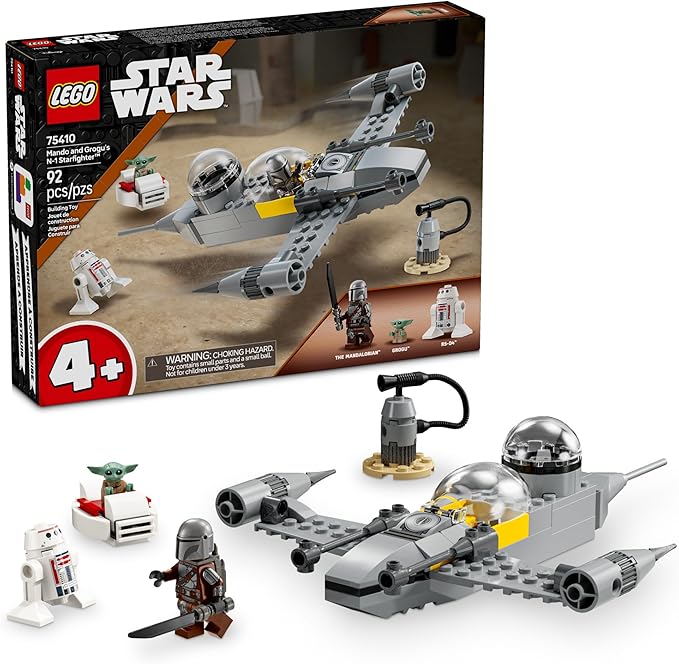 LEGO Star Wars: The Mandalorian Mando and Grogu's N-1 Starfighter Toddler Building Set - Star Wars Baby Yoda Toy for Kids Boys &amp Girls Ages 4+ - Educational Preschool Toy Gift for Birthdays - 75