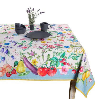 Maison d' Hermine Table Cloth Rectangle Table 100% Cotton 60 x 90 Inches Tablecloth Reusable Decorative for Dining Kitchen Room Farmhouse Home Gifts for Mothers Day Spring Summer - Giverny