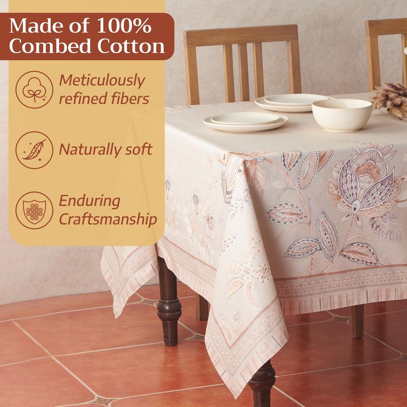 Maison d' Hermine Premium Table Cloth Square Table 100% Combed Cotton 70 x 70 Inches Tablecloth Reusable Decorative for Dining Room, Farmhouse, Home, Party, Festive & Wedding - Society Florals