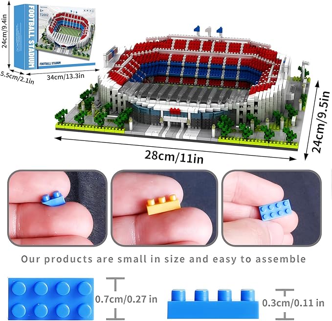 Barcelona Style Soccer Stadium Building Blocks Sets Toys Football Architecture Model Kits Gifts for Adults Kids Boys 3500+Pieces