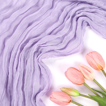 RestfulGlow 6 Pack Lavender Purple Cheesecloth Table Runner 10FT Boho Cheese Cloths Fabric Table Runners 120 Inch Rustic Sheer for Summer Wedding Birthday Party Baby Shower Home Decorations