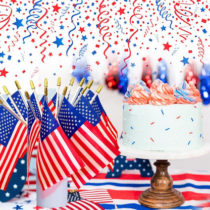AhfuLife 15 Pcs American Mini Hand Held Flags for USA 250 Years Anniversary, 4×6 Inch USA Stick Flag with 10.5" Pole for World Cup Decor 2026, Independence Day, Sports Event Party Street Decor