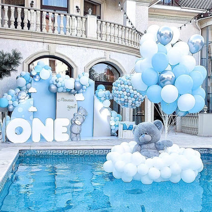 PartyWoo Light Blue Balloons 50pcs 5 Inch Small Mini Baby Pastel Sky Aqua Blue Balloons for Graduation Baby Shower Gender Reveal Weddings Anniversary Birthday Bachelorette Party Decorations Blue-Y4