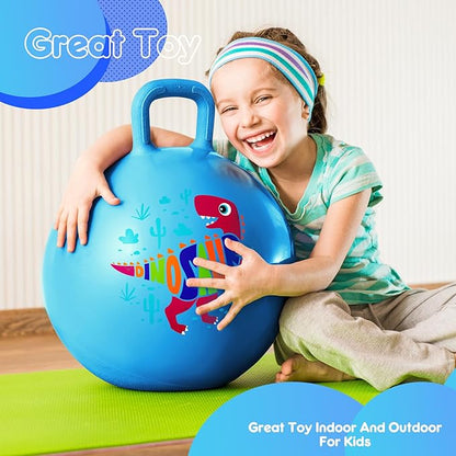 PlayZap Hopper Balls for Kids 3-8 18 Inches Bouncy Ball with Handle 18 Inflatable Bouncing Hopper 45cm Jumping Toys Garden Hopping Toys Girls Boys Gifts