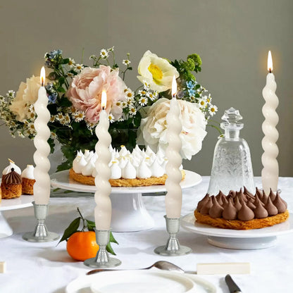 Spiral Taper Candles Stick Curve Unscented White Dinner Candle Twisted Candlesticks for Wedding Home Decor Holiday Relaxation Ambiance & Special Occasions