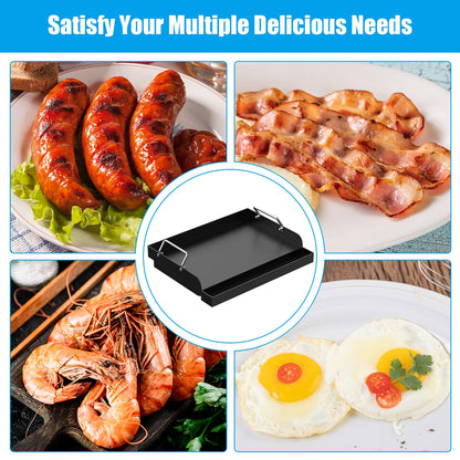 WEBROIL Nonstick Coating Cooking Griddle Insert for Gas Grill, 17" x13" Universal Griddle Flat Top Plate with Removable Handles for Charcoal/Gas Stove/Electric, Large Griddle Plate for Outdoor Grill