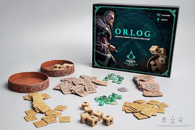Orlog - Board Game for 2 Players - Assassin's Creed Valhalla Dice Game - French/English