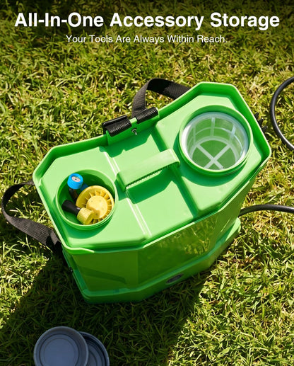 Taskstar Battery Powered Backpack Sprayer 4 Gallon,Two 2000mAh Batteries Electric Sprayer with 0-100 PSI Adjustable, 32" Wand, 6 Nozzles for Lawn Garden Weed Pest Control & Fertilizing
