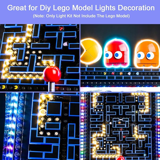 Upgraded Led Light Kit Compatible with Lego Icons PAC-Man Arcade Building Blocks Model Music Version Compatible with Lego 10323(Model Not Included)