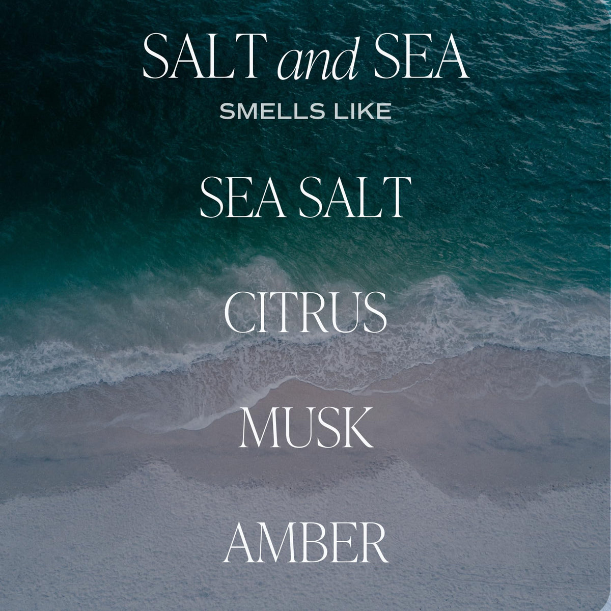 Sweet Water Decor Salt and Sea Candle - Sea Salt, Citrus, Amber, Musk, Beach Scented Soy Candles for Home - 11oz White Glass Jar + Wood Lid, 50+ Hour Burn Time, Made in the USA