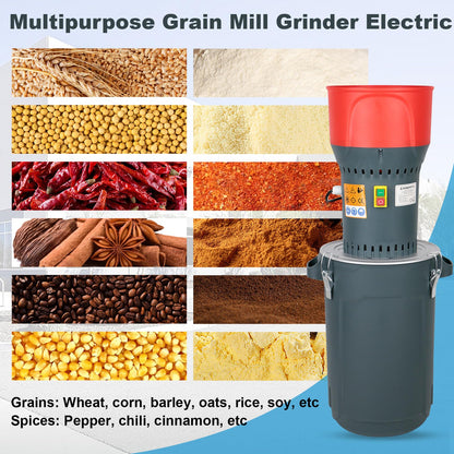 DETODDA 6.6 Gallons Corn Grinder Mill, Dry Grain Mill Grinders Electric, Farm Home Wheat Grinder for Spice Rice Feed Flour Cereals, 7 Sizes Sieves (25L)
