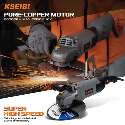 KSEIBI 711955 Concrete Grinder 7 inch, Concrete Grinding Wheel 15Amps Powerfull Motor for Industrial Grinding and Cutting Projects