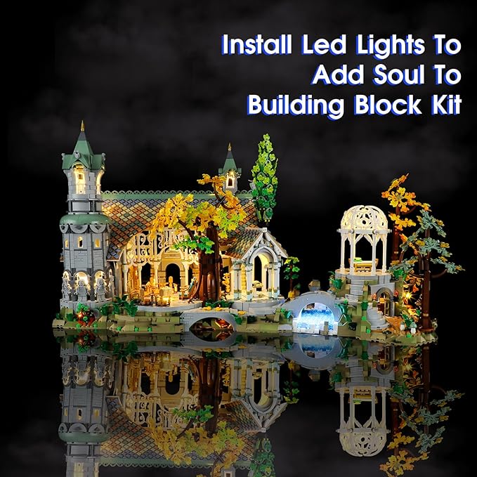 Vaodest Led Light for Lego 10316 The Lord of The Rings: Rivendell Building Blocks ModelDesign and Configuration Compatible with Model 10316(Led Light Only Not Building Block Kit)