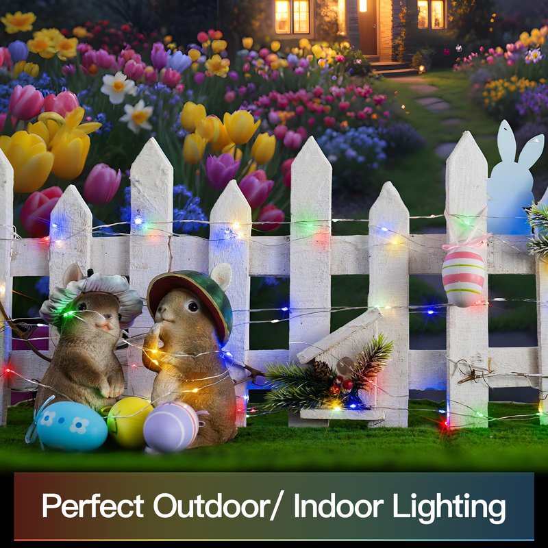 suddus 33ft 100 LED Outdoor String Lights, Multi Color Fairy Lights Battery Operated with Remote, Led Twinkle Lights for Bedroom, Backyard, Wedding, Tree, Mason Jar, Wall, Centerpiece, Christmas