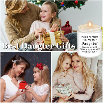 Homsolver Daughter Gifts from Mom Dad, Birthday Mothers Fathers Day Christmas Gift, You're My Daughter Scented Candle