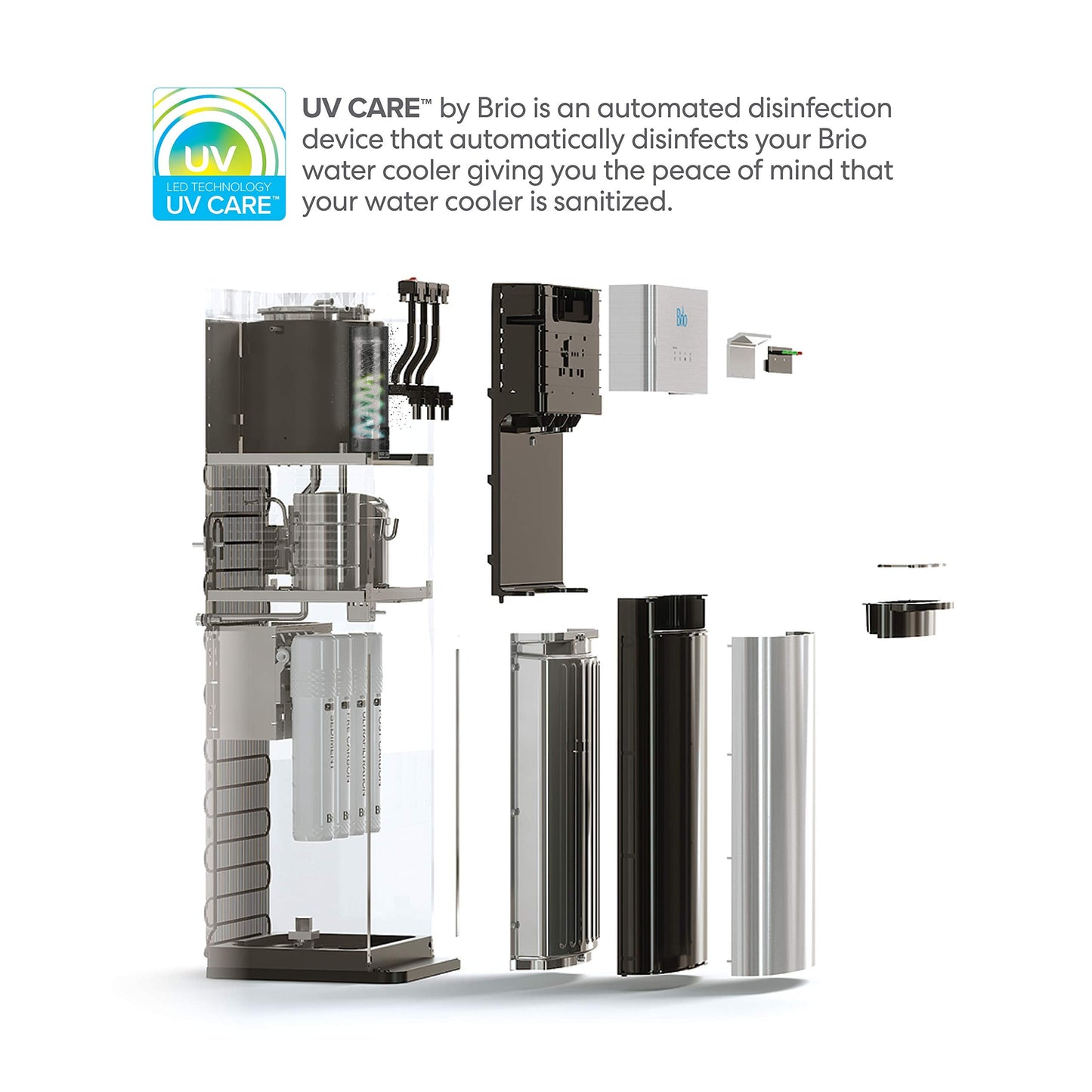 Brio Self Cleaning Bottleless Water Cooler Dispenser, UL Approved, Stainless Steel, Point of Use Drinking Water Filter, Hot, Cold, and Room Temperature