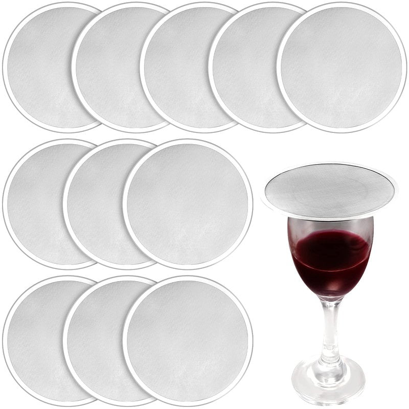 Boao 12 Pieces Stainless Steel Drink Covers Wine Glass Keeps Debris out Cup Drink Wine Glass Lid Mesh Ventilated Discs for Beverage Cover Outdoors Ventilation Reducing Splashing