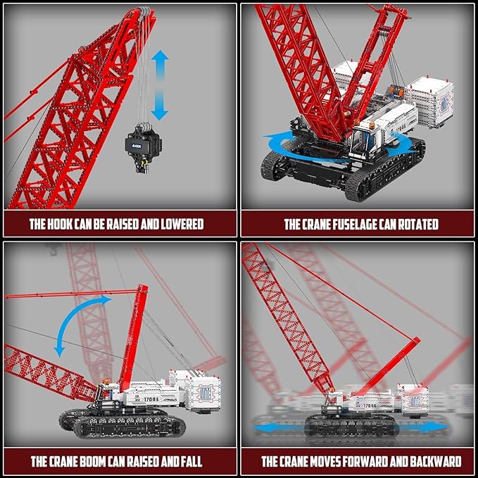 Mould King 17046 Crawer Crane LR16000 Building Block Kits MOC Mobile Crane Heavy-Duty Cranes Model Sets to Build APP Control Large Engineering Vehicles Collectible Set for Adults (4494+ Pieces)