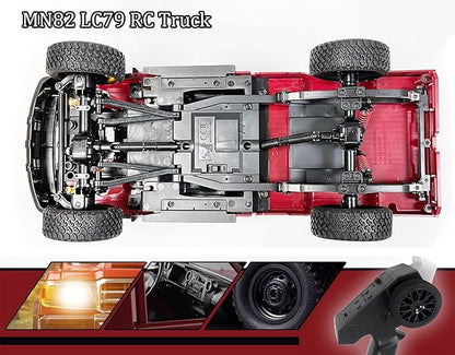 RC Rock Crawler RC Truck 4x4 Toyota LC79 RC Crawler 1/12 Off Road Pickup Remote Control 2.4Ghz All Terrain 280 Brushed Motor Proportional Throttle Steering RTR Hobby Toy Adult MN-82