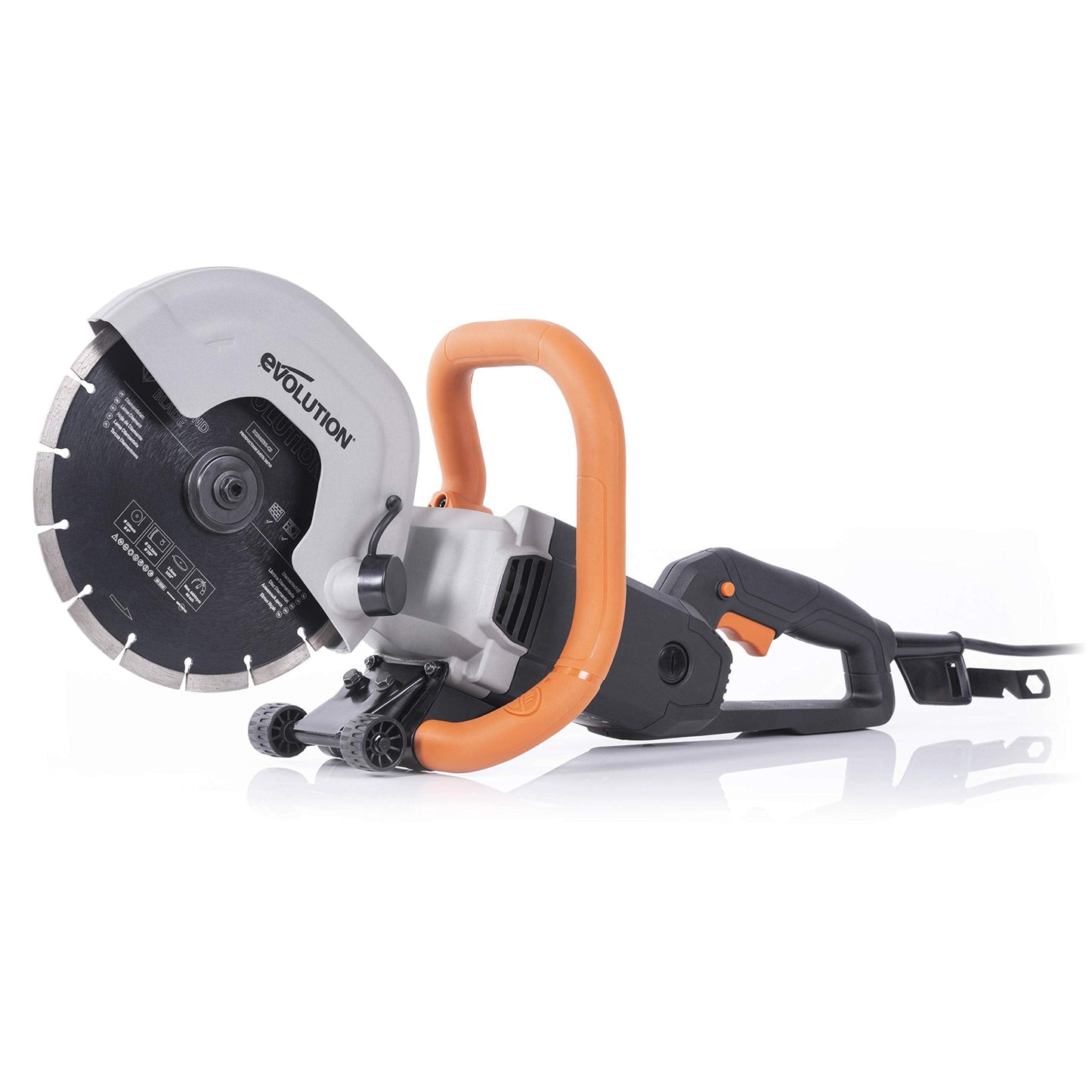 Evolution R230DCT - 9 in Concrete Saw (Circular, Angle Grinder, Cut Off Saw) - 15A Motor, No Gas - 3-1/2 In Cut - Incl Diamond Masonry Blade