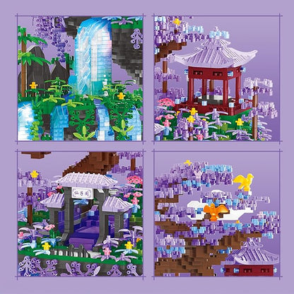 Big Bonsai Cherry Blossom Tree Building Blocks SetChinese Architecture Micro Blocks Sets with LED Lights4574PCS Tree House Building Kit with Box for Adults