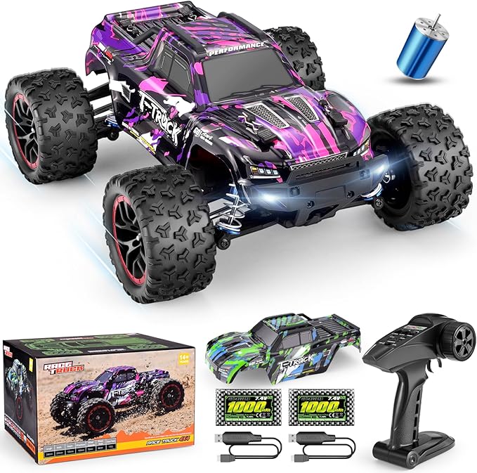 HAIBOXING 1/18 Scale Brushless Fast RC Cars 18859A 4WD Off-Road Remote Control Trucks 48 KM/H Speed for Adults and Kids Boys All Terrain Truck Toys Gifts with Extra Shell and Battery 40+ min Play