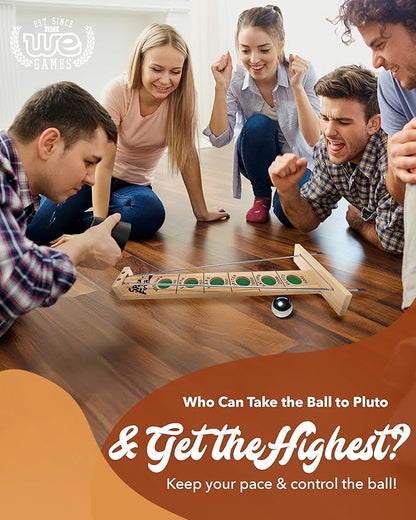 WE Games Shoot the Moon Game (20 Count) Large 18 inch Size Solid Natural Wood Retro Games for Adults Classic Table Top Board Game
