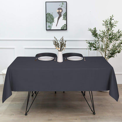 sancua Rectangle Tablecloth - 60 x 102 Inch - Stain and Wrinkle Resistant Washable Polyester Table Cloth, Decorative Fabric Table Cover for Dining Tables, Buffet Parties and Camping, Grey