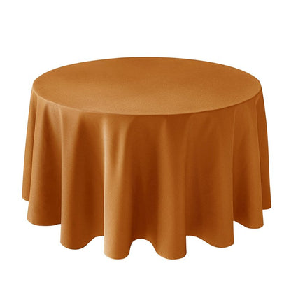 Biscaynebay Fall Tablecloth Textured Fabric Round Tablecloths 90", Bronze Thanksgiving Autumn Harvest Water Resistant Fabric Tablecloths for Kitchen, Dining, Wedding, Parties Machine Washable