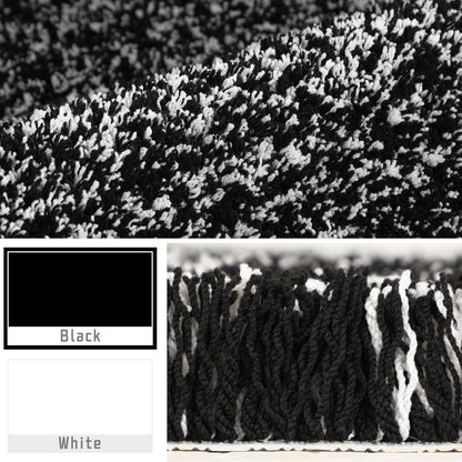 Yimobra Black and White Bathroom Rugs Non Slip Washable, Ultra Soft and Water Absorbent Bath Mats, Plush Fluffy Shower Mat Outside, Microfiber Thick Matts for Bathroom Floor/Sink, 24x17