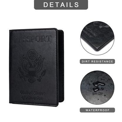 Honmein 2 Pcs Passport holders，Ultra Slim passport wallet，PU Leather Passport Cover for Women and Men