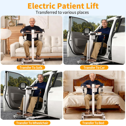 Upgrade Electric Transfer Lift - Foldable Patient Lift Transfer Chair for Car- Handicap Lift Shower Chair, Bathroom Wheelchairs Transfer Chairs for Seniors, Adults & Disabled