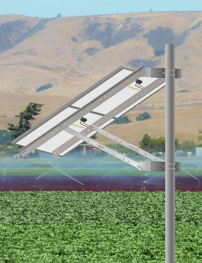 Newpowa Universal Solar Panel Double Arm with Support Pole and Wall Mount Bracket, 0-90° Tilt Angle, up to 400W/55.51" Width