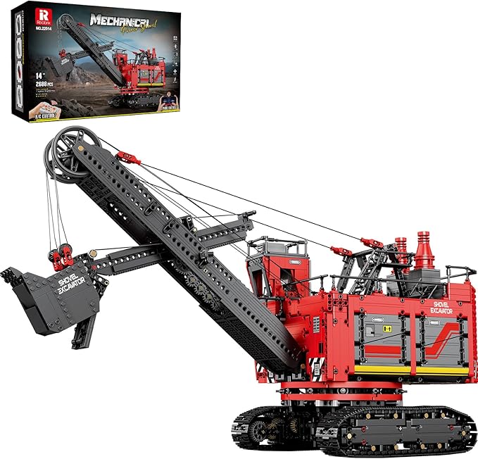 Reobrix RC Excavator Building Blocks Set 22014 Power Shovel Vehicle Model Kit APP &amp Remote Control Construction Toy Gifts for Adult Boys Girls Kids 14+ (2688PCS)