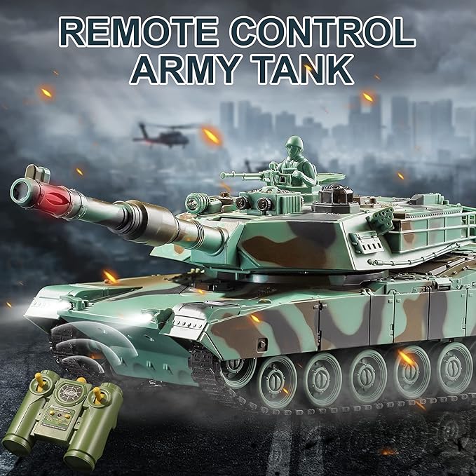 RC Tank US M1A2 Abrams Remote Control Tank Toy 1:28 Scale 2.4GHz RC Military Vehicles with Realistic Sounds Army Toys for Boys Kids &amp Adults