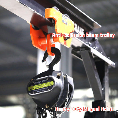 4000 Lbs (6600 lbs Static Loading Test) Gantry Crane, Ajustable 7.87-11.04 FT, Shop Crane 2T with Hoist, Trolley, Sling, Shackles, Hooks and Festoon System Garage Gantry Crane