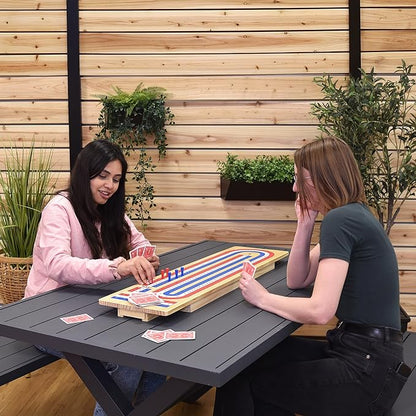 Vivere Giant Cribbage Game – Includes Large Pegs Bicycle Cards and Oversized Board for Family Fun