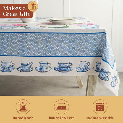 Maison d' Hermine Table Cloth Square Table 100% Cotton 54 x 54 Inches Tablecloth Reusable Decorative for Dining Kitchen Room Farmhouse Home Gifts for Mothers Day Spring Summer - Canton