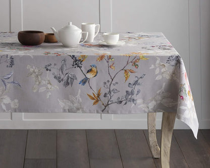 Maison d' Hermine Table Cloth Rectangle Table 100% Cotton 70 x 90 Inches Fall Tablecloth Reusable Everyday Use for Thanksgiving Christmas Decorations Dining Farmhouse Party (Equinoxe - Grey)
