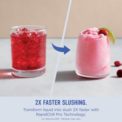 Ninja SLUSHi Max XXL Smart Frozen Drink Maker, Top Performance and Smart Technology, Party Size 150 Ounces Capacity, No Ice Needed, 6 Programs, Ideal Temp and Texture up to 12 Hours, Peach, FS605
