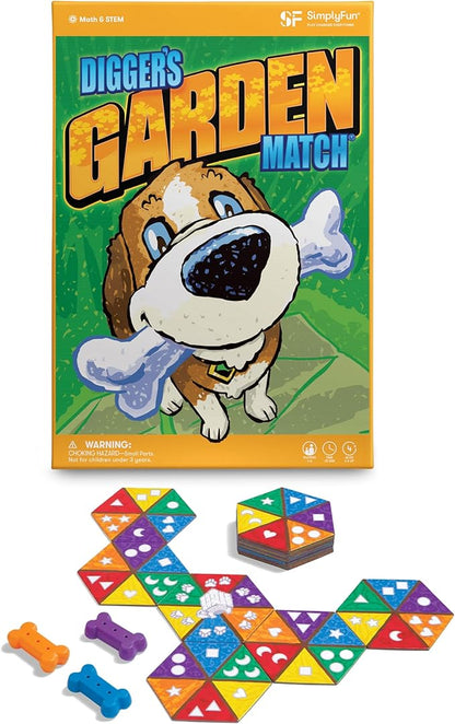 SimplyFun Diggers Garden Match – A Game for Kids to Develop Spatial Thinking Skills - Puzzle Game That Matches Colors and Shapes - 1 to 6 Players Ages 4 &amp Up