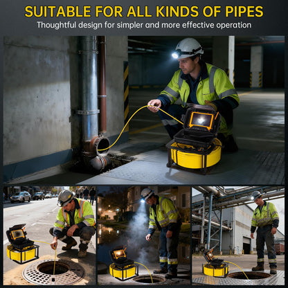 Sewer Camera 100ft,SPRIDRAIN Drain Pipe Camera HD 5in Screen,Waterproof IP68 Works Underwater Up to 10M Sewer Inspection Borescopes for Plumber(Fits Pipes>0.9" Diameter,100ft/30M)