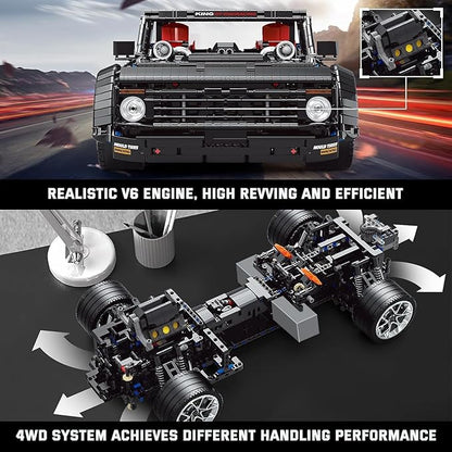 Mould King 13082 Pickup Truck Block Kits Model MOC Building Blocks Set to Build Gift for Age 14+/Adult Collections Enthusiasts(3695 Pieces with Motor/APP Remote Control)