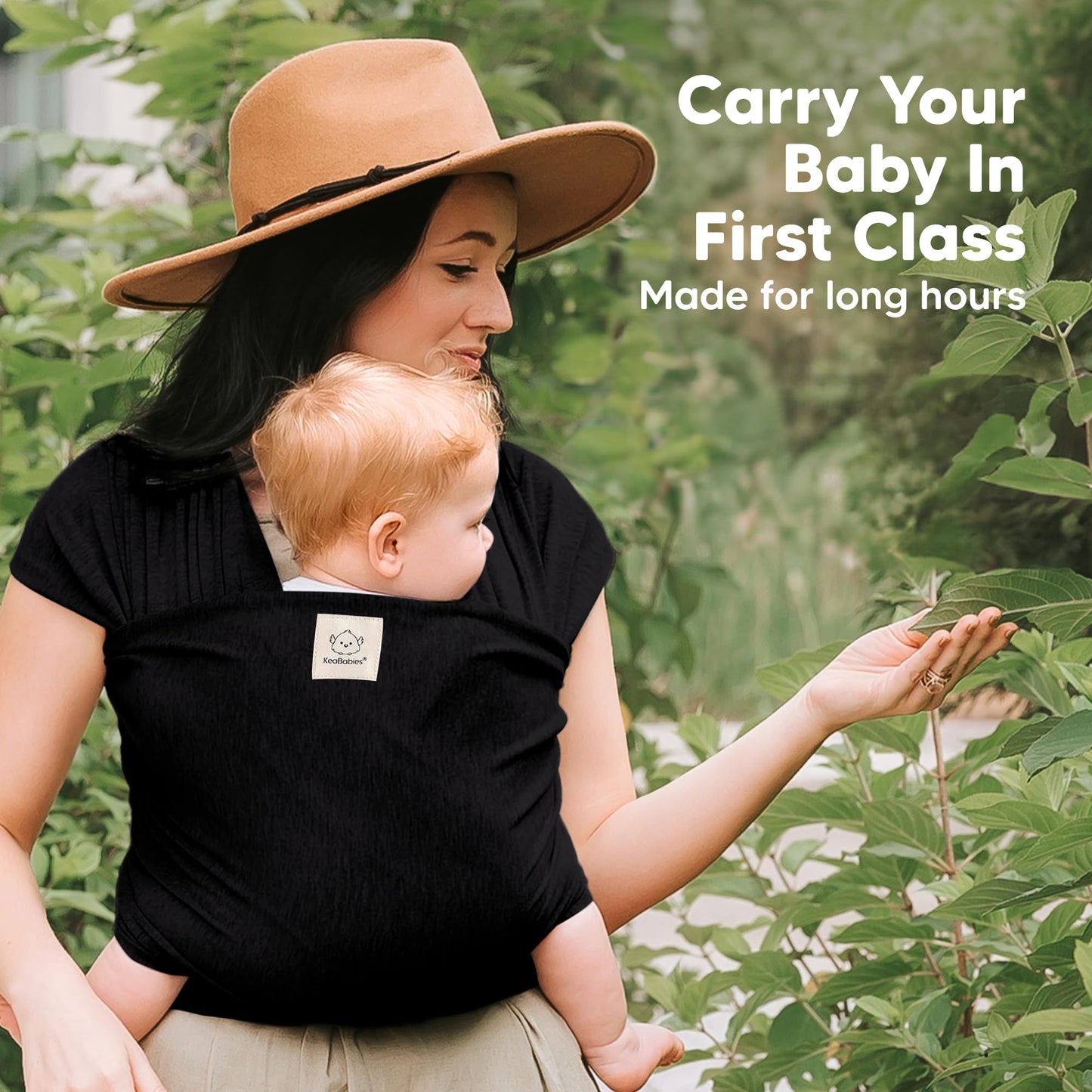 KeaBabies Baby Wrap Carrier - All in 1 Original Baby Carrier Newborn to Toddler Sling, Easy to Wear, Hands Free Bonding, Lightweight, Breathable Infant Wraps (Trendy Black)