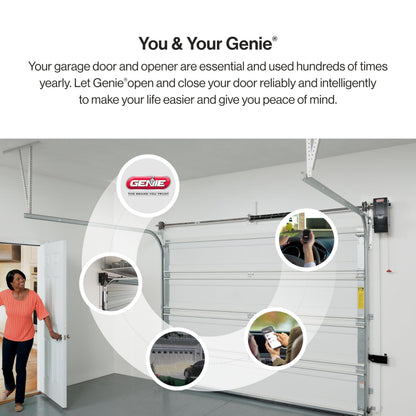 Genie B6172H Wall Mount Smart Garage Door Opener, DC Motor Lifts up to 14ft high 850lbs, Black