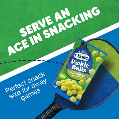 Vlasic Pickle Balls, Dill Pickle Flavored Corn Puffs, 2 oz.