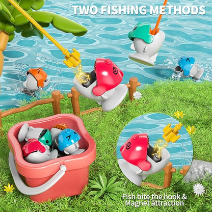 Magnetic Fishing Game for Kids Toddlers 3-5 70 pcs Fishing Toys for Kids Toddlers 3-5 Table Toys Board Game Birthday Gifts for 3 4 5 6 7 8 Years Old Kid Toddler