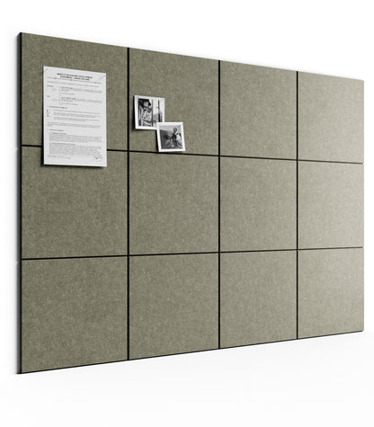 Bumusty Large Cork Board 48" x 36" Alternative - 12 Pack Felt Wall Tiles with 70 Safe Removable Adhesive Tabs, 30 Pushpins, Cork Boards for Walls Pin Board Bulletin Board Office Decor (Earth Brown)