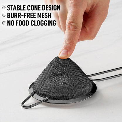 Zulay Stainless Steel Small Strainer - Effective Cone Shaped Cocktail Strainer For Cocktails, Tea Herbs, Coffee & Drinks - Fine Mesh Strainer That Is Rust Proof & Great As A Tea Strainer (Gold)