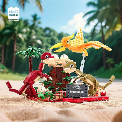 Dinosaur World Building Block SetPterosaur Dinosaur Park Sets for Boy 8-12Pterosaur and Volcano Scene Building SetsHome or Office Décor Sets for Boys 8-14(559pcs)